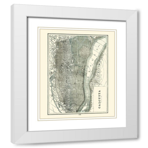 Asia Calcutta India - Rathbun 1893 White Modern Wood Framed Art Print with Double Matting by Rathbun