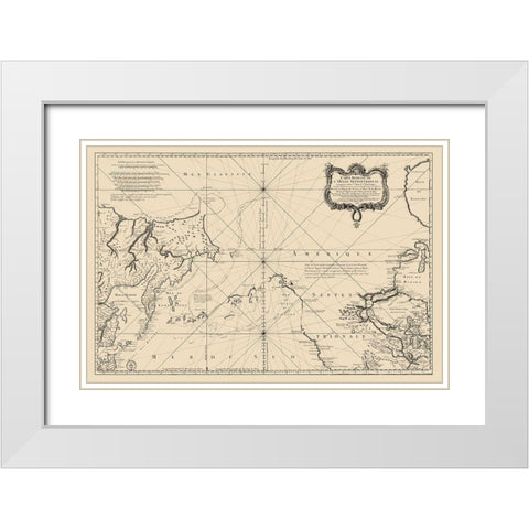 Canada Northern United States White Modern Wood Framed Art Print with Double Matting by Societe Royale De Loudres
