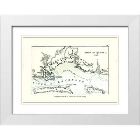 Siege of Quebec in 1759 Canada - Gardiner 1902 White Modern Wood Framed Art Print with Double Matting by Gardiner