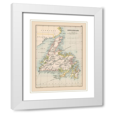 Newfoundland Canada - Bartholomew 1892 White Modern Wood Framed Art Print with Double Matting by Bartholomew