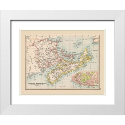 Nova Scotia New Brunswick Canada - Bartholomew White Modern Wood Framed Art Print with Double Matting by Bartholomew