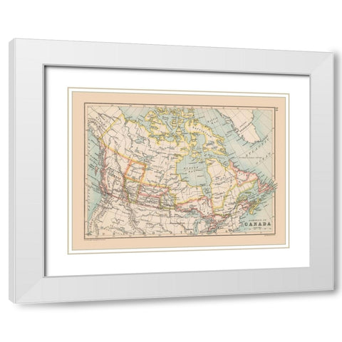 Canada - Bartholomew 1892 White Modern Wood Framed Art Print with Double Matting by Bartholomew