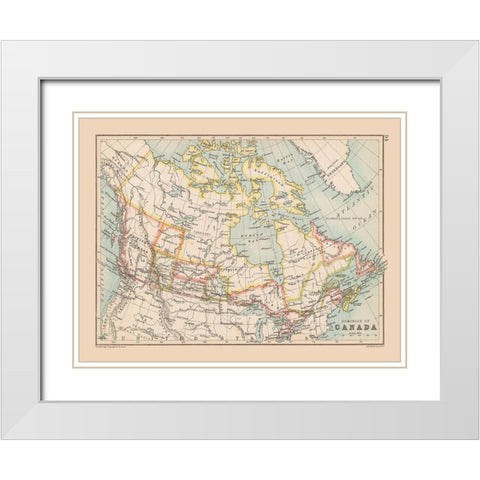 Canada - Bartholomew 1892 White Modern Wood Framed Art Print with Double Matting by Bartholomew