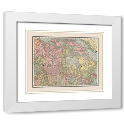 Dominion of Canada - Cram 1888 White Modern Wood Framed Art Print with Double Matting by Cram