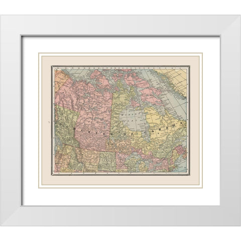 Dominion of Canada - Cram 1888 White Modern Wood Framed Art Print with Double Matting by Cram