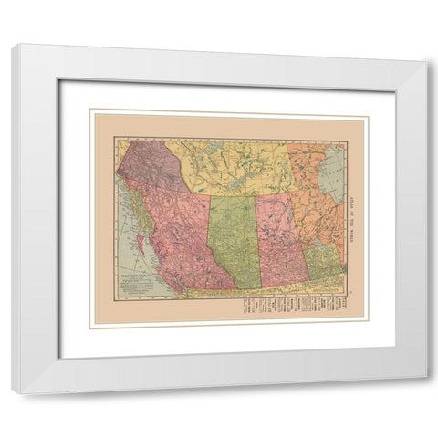 Western Canada - Hammond 1910 White Modern Wood Framed Art Print with Double Matting by Hammond