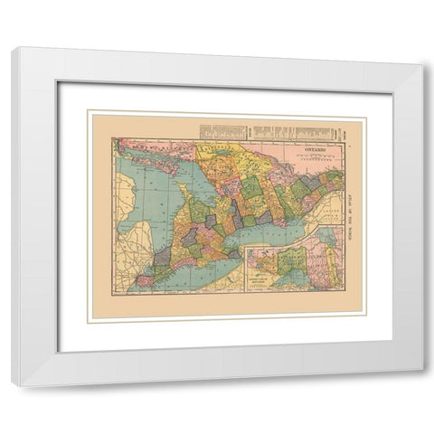 Ontario Canada - Hammond 1910 White Modern Wood Framed Art Print with Double Matting by Hammond
