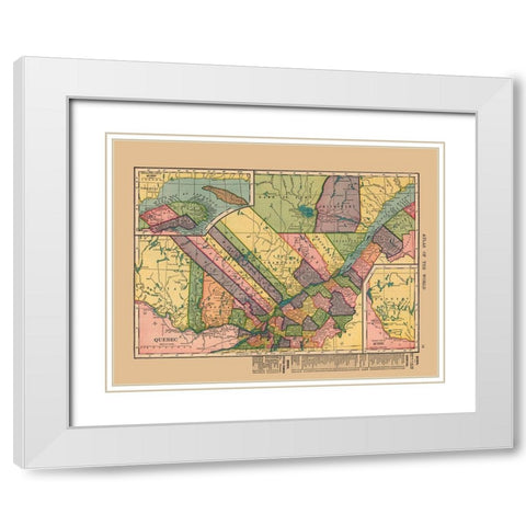 Quebec Canada - Hammond 1910 White Modern Wood Framed Art Print with Double Matting by Hammond