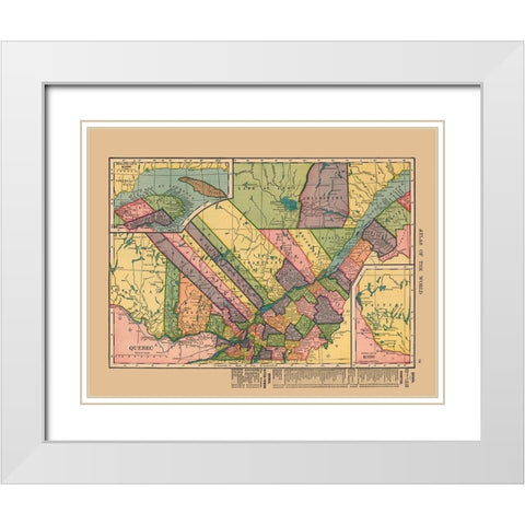 Quebec Canada - Hammond 1910 White Modern Wood Framed Art Print with Double Matting by Hammond