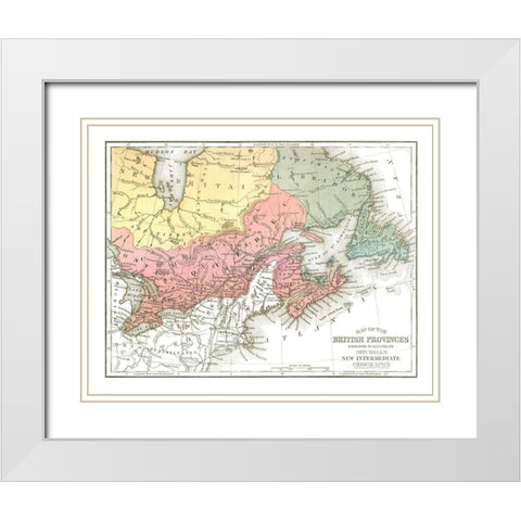 British Provinces Canada - Mitchell 1869 White Modern Wood Framed Art Print with Double Matting by Mitchell