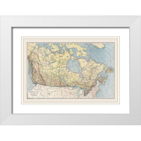 Newfoundland Canada - Reynold 1921 White Modern Wood Framed Art Print with Double Matting by Reynold