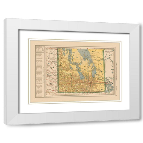 Manitoba Canada - Reynold 1921 White Modern Wood Framed Art Print with Double Matting by Reynold