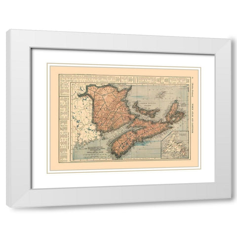 Maritime Provinces Canada - Reynold 1921 White Modern Wood Framed Art Print with Double Matting by Reynold