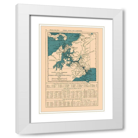 Central America Panama Canal - Reynold 1921 White Modern Wood Framed Art Print with Double Matting by Reynold