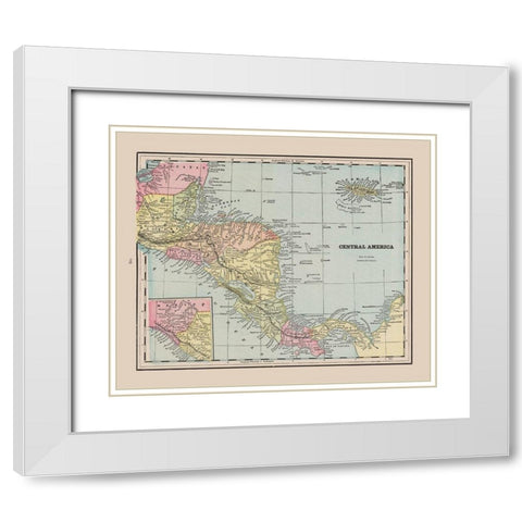 Guatemala Honduras Nicaragua Costa Rica Panama White Modern Wood Framed Art Print with Double Matting by Cram