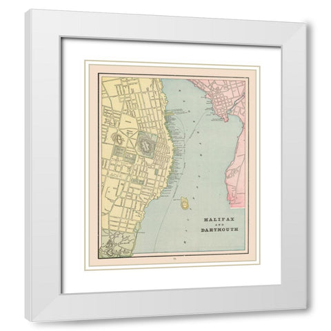Halifax Dartmouth Canada - Cram 1892 White Modern Wood Framed Art Print with Double Matting by Cram