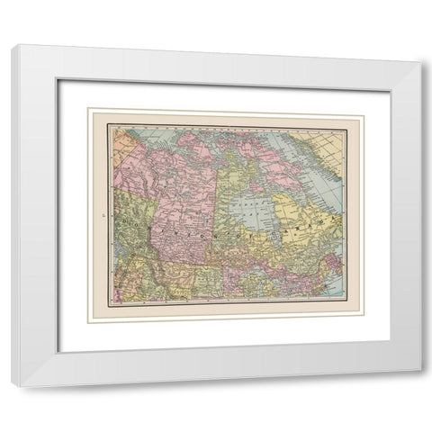 Canada - Cram 1892 White Modern Wood Framed Art Print with Double Matting by Cram