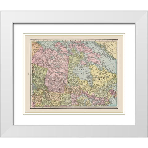 Canada - Cram 1892 White Modern Wood Framed Art Print with Double Matting by Cram