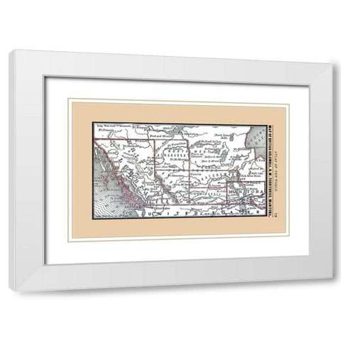 West Central Canada - Alden 1886 White Modern Wood Framed Art Print with Double Matting by Alden