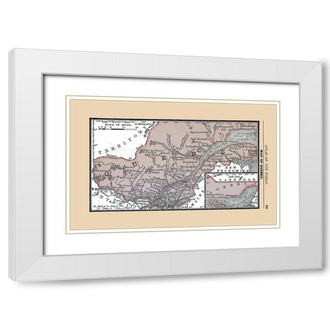 Quebec Canada - Alden 1886 White Modern Wood Framed Art Print with Double Matting by Alden