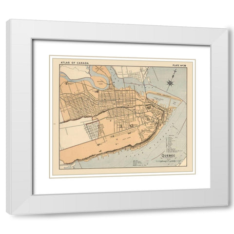 Quebec Canada - White 1906 White Modern Wood Framed Art Print with Double Matting by White