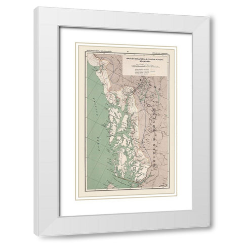 Yukon Canada British Columbia - White 1915 White Modern Wood Framed Art Print with Double Matting by White