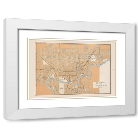 Edmonton Canada - Chalifour 1915 White Modern Wood Framed Art Print with Double Matting by Chalifour