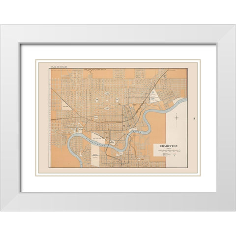 Edmonton Canada - Chalifour 1915 White Modern Wood Framed Art Print with Double Matting by Chalifour