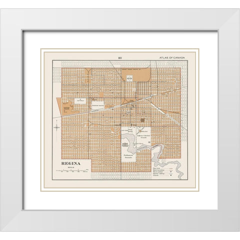 Regina Canada - Chalifour 1915 White Modern Wood Framed Art Print with Double Matting by Chalifour