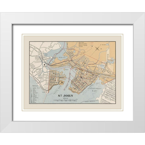 St John Canada - Chalifour 1915 White Modern Wood Framed Art Print with Double Matting by Chalifour