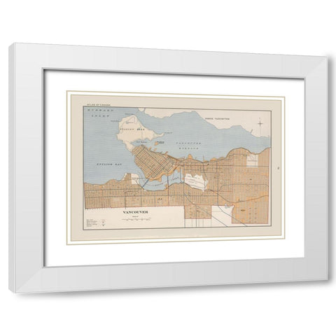 Vancouver Canada - Chalifour 1915 White Modern Wood Framed Art Print with Double Matting by Chalifour