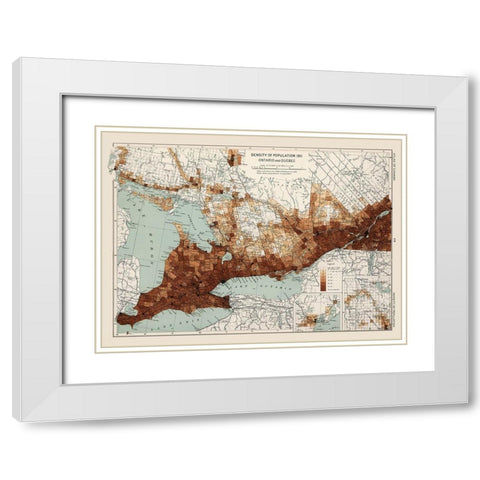 Ontario Quebec Canada 1911 - Chalifour 1915 White Modern Wood Framed Art Print with Double Matting by Chalifour