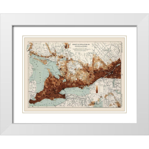 Ontario Quebec Canada 1911 - Chalifour 1915 White Modern Wood Framed Art Print with Double Matting by Chalifour