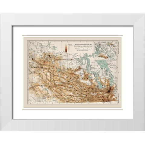 Saskatchewan Manitoba Canada 1911 - Chalifour 1915 White Modern Wood Framed Art Print with Double Matting by Chalifour