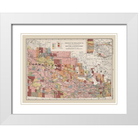 Saskatchewan Manitoba Canada 1911 - Chalifour 1915 White Modern Wood Framed Art Print with Double Matting by Chalifour