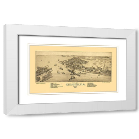 Cedar Key Florida - Beck 1885 White Modern Wood Framed Art Print with Double Matting by Beck