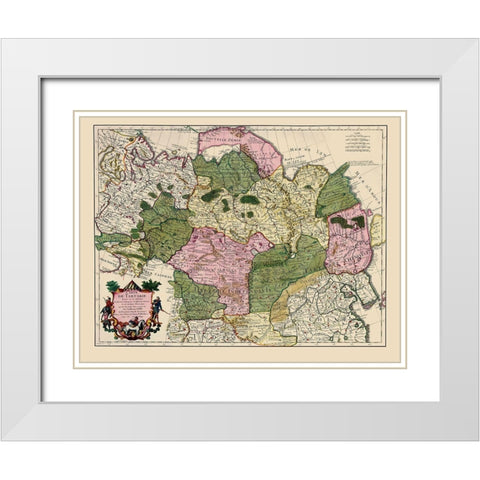 Asia China Russia - De Lisle 1706 White Modern Wood Framed Art Print with Double Matting by De L''isle