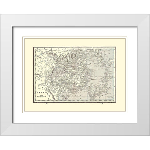 China - Rathbun 1893 White Modern Wood Framed Art Print with Double Matting by Rathbun