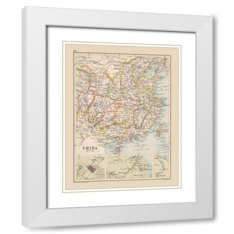 China - Bartholomew 1892 White Modern Wood Framed Art Print with Double Matting by Bartholomew