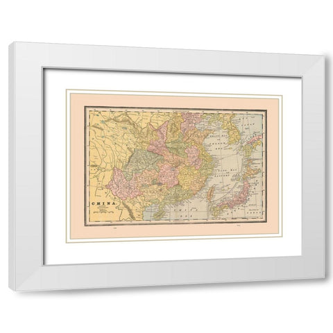 China - Cram 1888 White Modern Wood Framed Art Print with Double Matting by Cram
