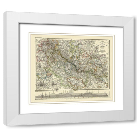 Coburg Hildburghausen Region Germany - Meyer 1849 White Modern Wood Framed Art Print with Double Matting by Meyer