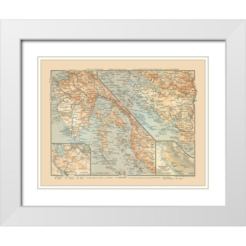 Sibenik Croatia Europe - Baedeker 1910 White Modern Wood Framed Art Print with Double Matting by Baedeker