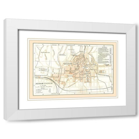 Zagreb Croatia Europe - Baedeker 1896 White Modern Wood Framed Art Print with Double Matting by Baedeker