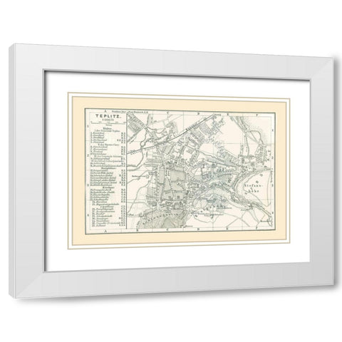 Teplice Czech Republic Europe - Baedeker 1896 White Modern Wood Framed Art Print with Double Matting by Baedeker