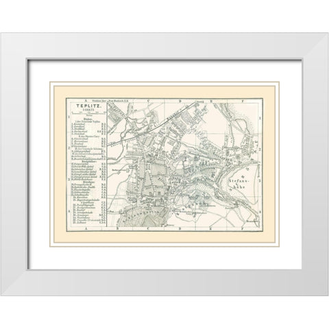 Teplice Czech Republic Europe - Baedeker 1896 White Modern Wood Framed Art Print with Double Matting by Baedeker