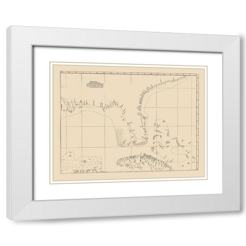 Florida, Cuba Strait - Balentin 1757 White Modern Wood Framed Art Print with Double Matting by Balentin