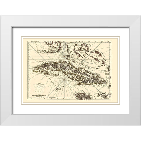 Gulf of Florida United States Bahama Islands Cuba White Modern Wood Framed Art Print with Double Matting by Jeffreys