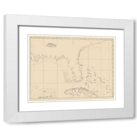 Florida Caribbean United States Cuba White Modern Wood Framed Art Print with Double Matting by Balentin