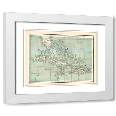 Cuba Bahamas - Rathbun 1893 White Modern Wood Framed Art Print with Double Matting by Rathbun