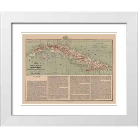 Central America Cuba Spanish Oversees Possession White Modern Wood Framed Art Print with Double Matting by Valverde
